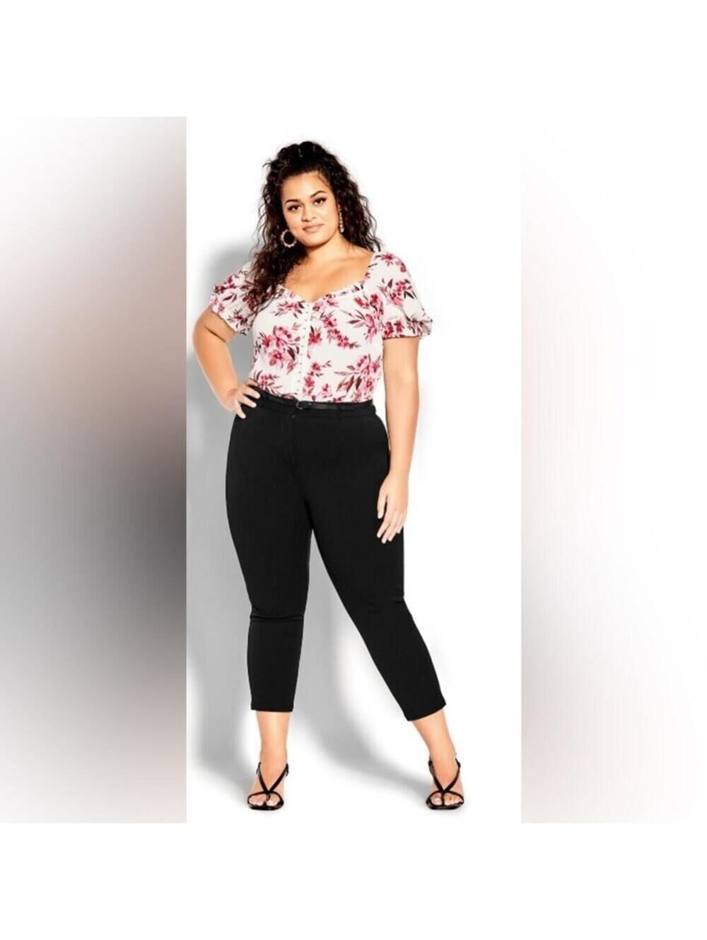 City Chic Black Pants with Belt
